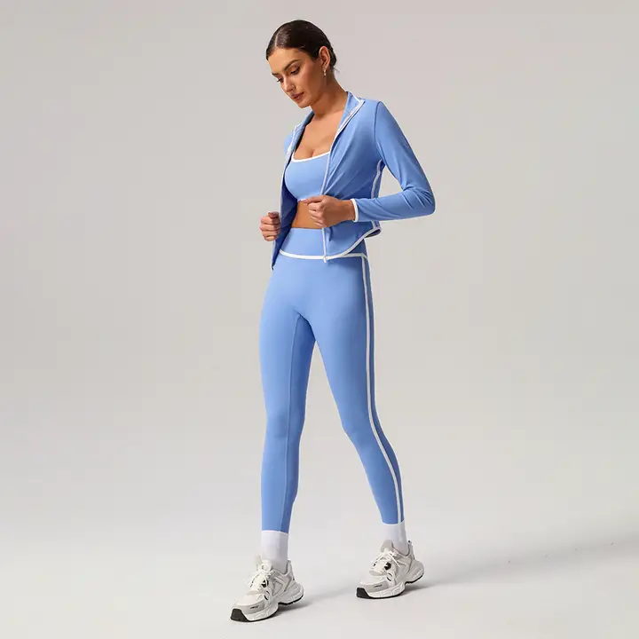 Customized High-Quality Yoga Set: Two-Tone Vest & Sports Leggings - Image 6