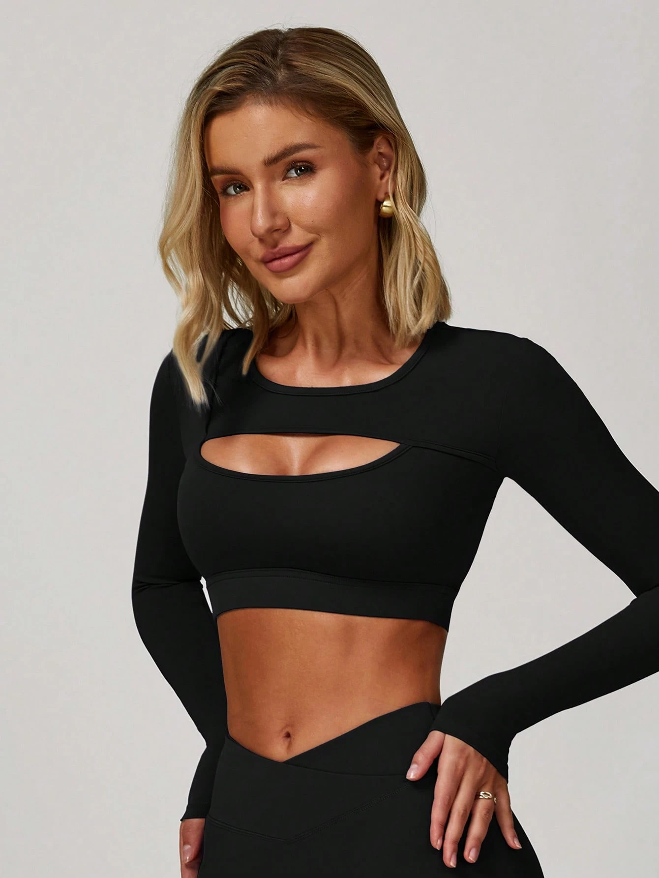 Custom Logo/Color Women's Long-Sleeve Shockproof Sports T-Shirt, High-Elastic Yoga Fitness Top, Running Workout Quick-Dry Crop Top - Image 8