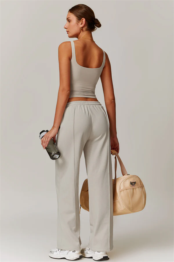 Customized women's wide-leg sweatpants tops long-sleeved shirt hoodie running fitness comfortable casual sportswear - Image 3