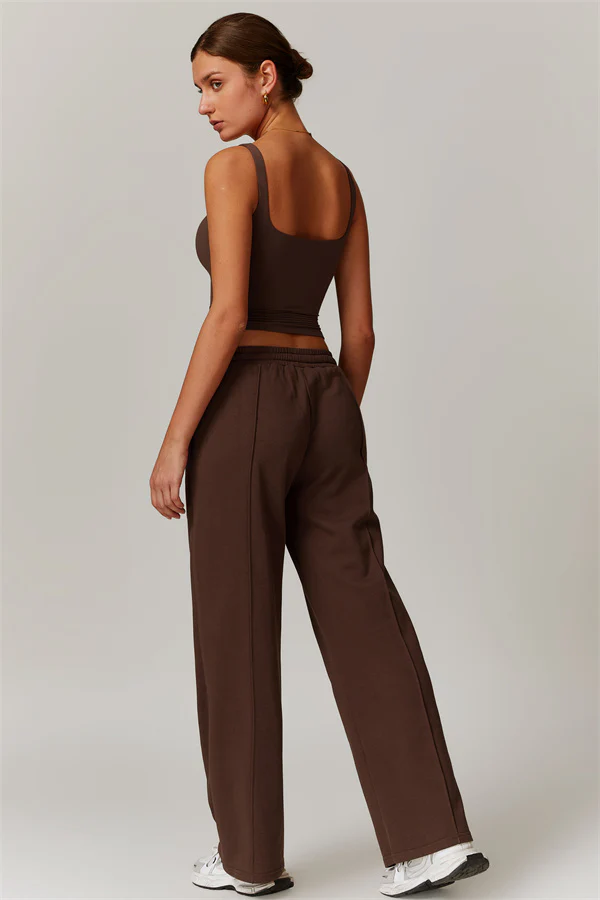 Customized women's wide-leg sweatpants tops long-sleeved shirt hoodie running fitness comfortable casual sportswear - Image 7