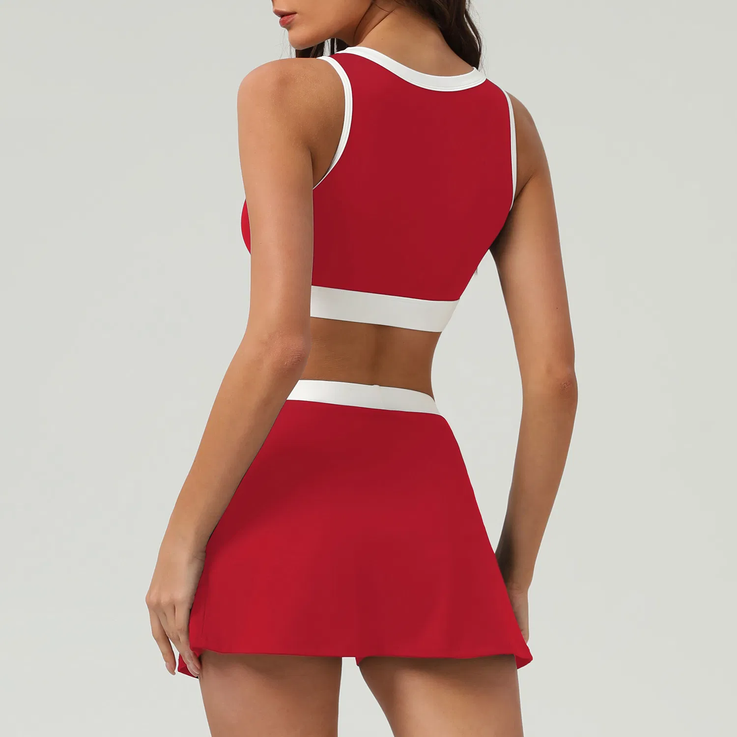 Cool Feeling Sunscreen UV Clashing Wrapped Two-Piece Sportswear Set - Image 4