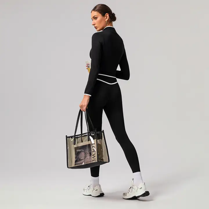 Customized High-Quality Yoga Set: Two-Tone Vest & Sports Leggings - Image 3