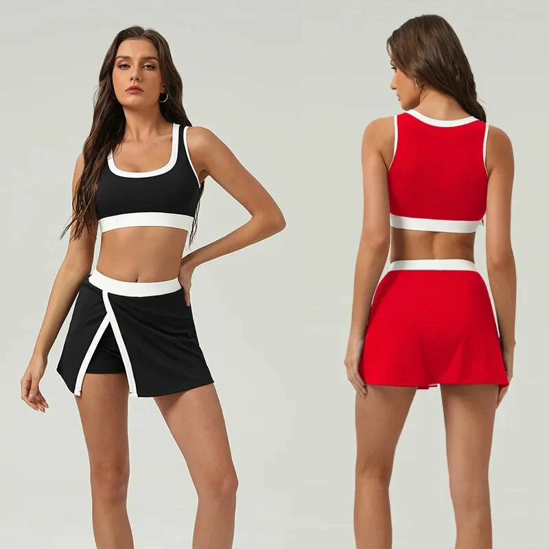 Cool Feeling Sunscreen UV Clashing Wrapped Two-Piece Sportswear Set - Image 6