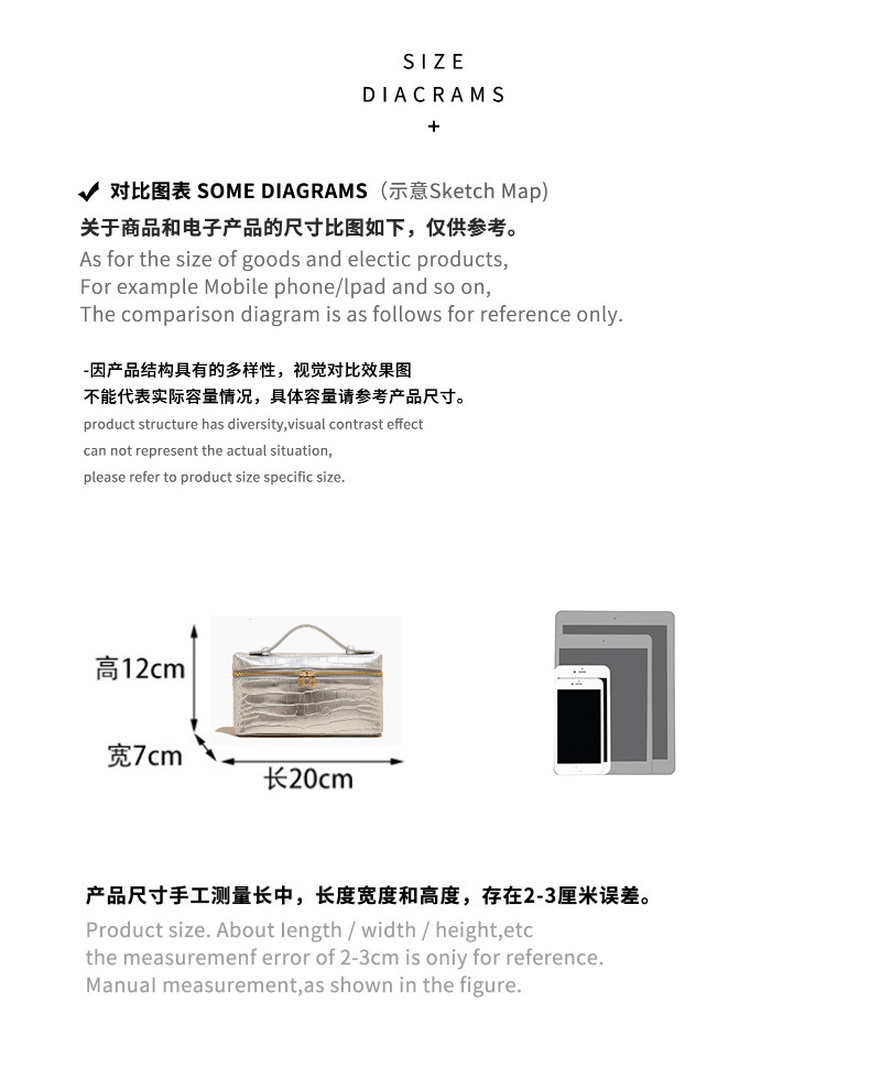 金色银色鳄鱼纹牛皮饭盒包真皮小方包时尚小锁包欧美单肩斜挎小包 - Image 11