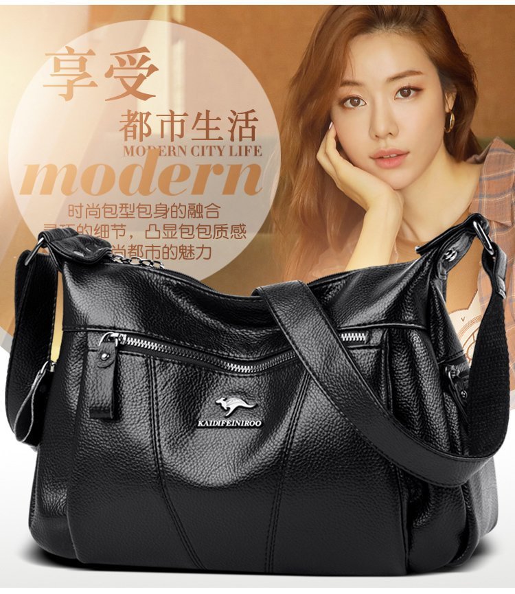 跨境真皮包包女2023新款时尚女包百搭中年妈妈包大容量单肩斜挎包 - Image 13